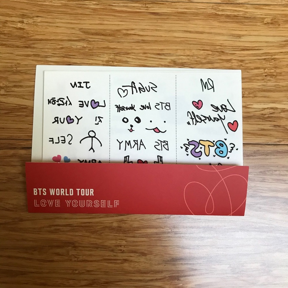 BTS Love Yourself Tattoo Sticker Set